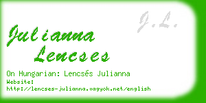 julianna lencses business card